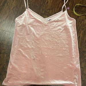 Old Navy Velvet Balletcore Pink Tank Top
